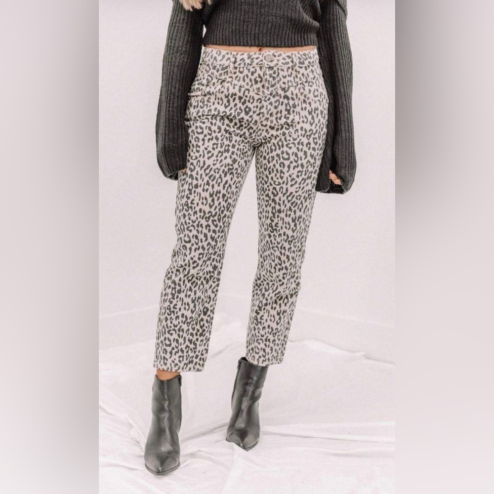 Leopard Print Jeans Pants size SMALL
